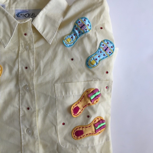 Las Olas Flip Flop Embellished Striped Shirt - Picture 8 of 8